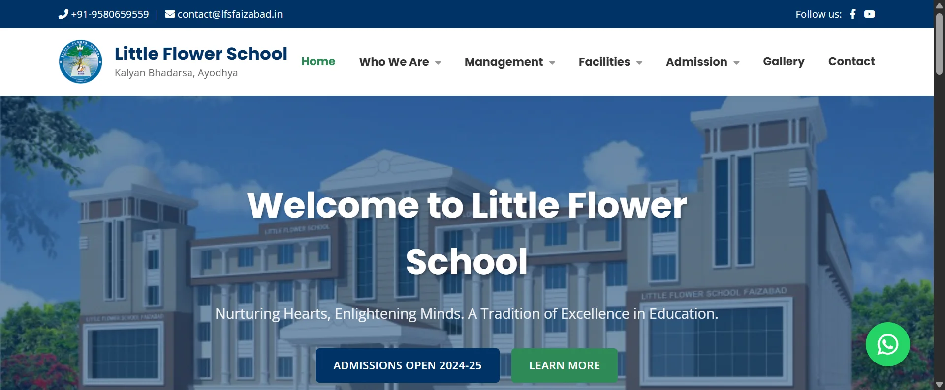 Little Flower School, Ayodhya — Education web development project by Zameer Khan